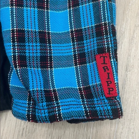 Tripp NYC BONDAGE Reversible Plaid Pleated Mini Skirt - Picture 3 of 9